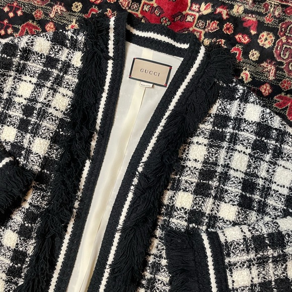 GUCCI Black Ivory Wool Boucle Tweed Jacket - Picture 4 of 13